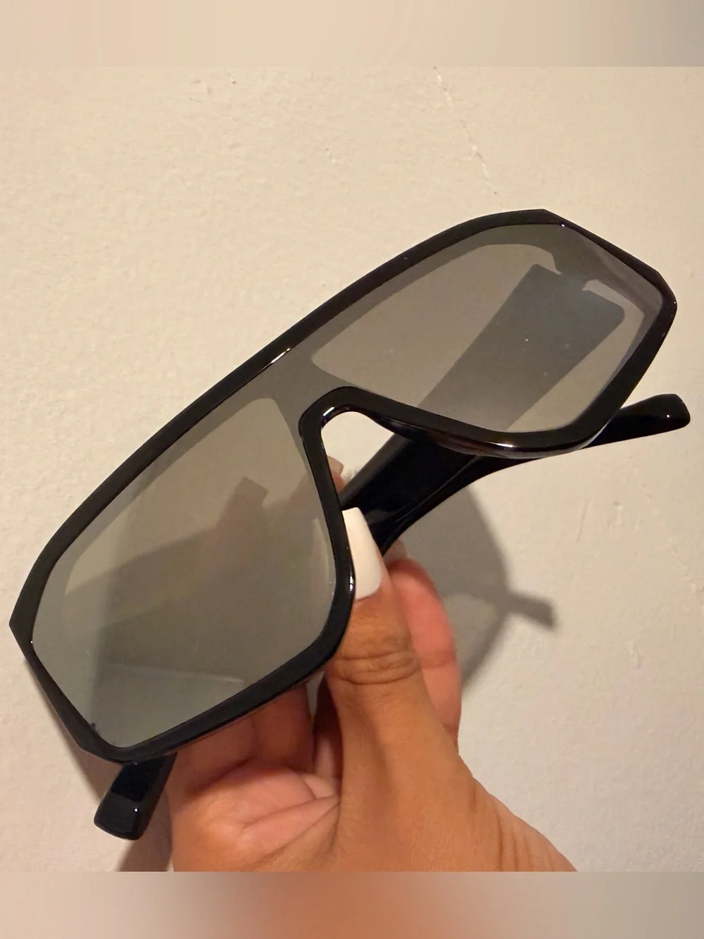Black Men’s Shield Sunglasses - Classic Black Frame